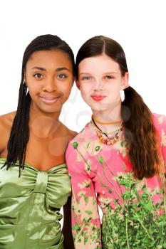 Royalty Free Photo of a Two Young Female Friends Smiling