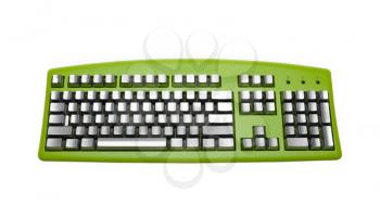 Green color keyboard isolated over white
