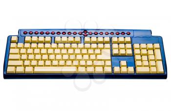 Blue color keyboard isolated over white