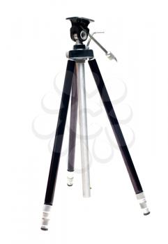 Close-up of a tripod isolated over white