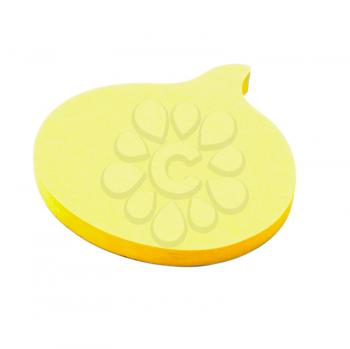 Yellow color speech bubble isolated over white