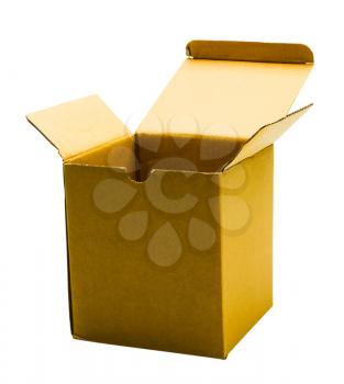 Open cardboard box isolated over white