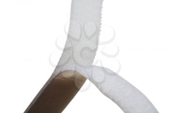 White color velcro strip isolated over white