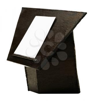 Papers on a lectern isolated over white