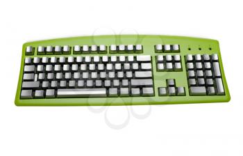 Keyboard of green color isolated over white