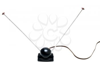 Portable tv antenna isolated over white