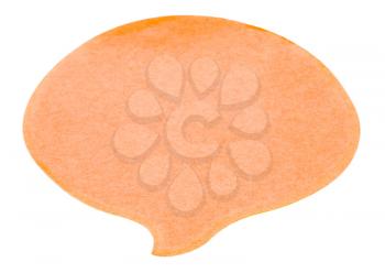 Orange color speech bubble isolated over white