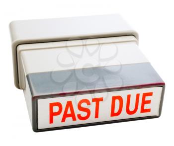 Rubber stamp of past due isolated over white
