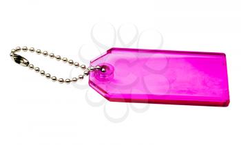 Plastic key chain isolated over white