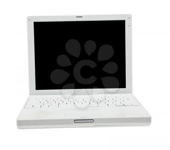 Single laptop isolated over white