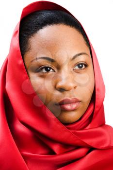 Close-up of a fashion model isolated over white