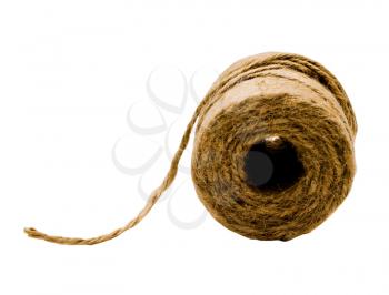 Single spool of twine isolated over white