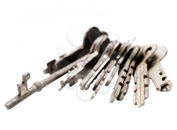 Assorted keys isolated over white