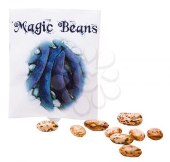 Close-up of a magic beans pack isolated over white