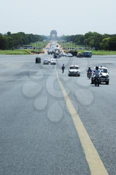 Cars moving on the road, India Gate, Rajpath, New Delhi, India