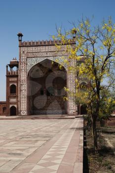Facade of a mausoleum, Tomb Of Akbar The Great, Sikandra, Agra, Uttar Pradesh, India