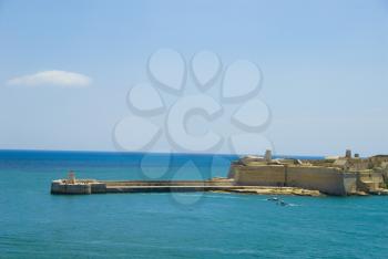 Lighthouse with a fort, Ricasoli Lighthouse, Fort Ricasoli, Grand Harbor, Valletta, Malta