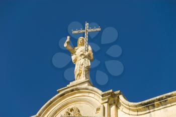 Low angle view of a statue on a church, Our Lady of Victory Church, Naxxar, Malta