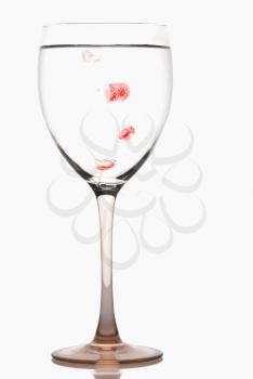 Wine glass with fingerprints