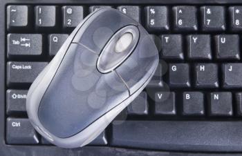Computer mouse on a computer keyboard