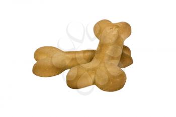 Close-up of two dog biscuits