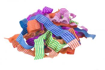 Close-up of tangled paper ribbons