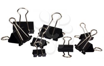 Close-up of binder clips