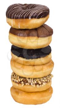 Stack of assorted donuts