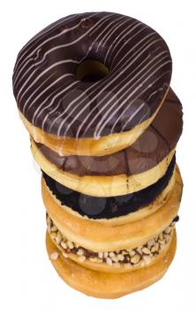 Stack of assorted donuts