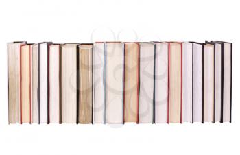 Close-up of books arranged in a row