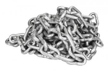 Close-up of a heap of metal chain