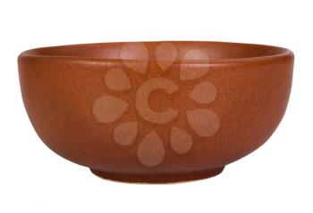 Close-up of a brown ceramic bowl