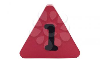 Number 1 in a triangular shape block