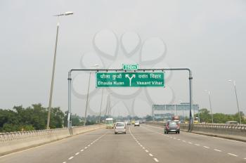 Vehicles on a highway, National Highway 8, New Delhi, India