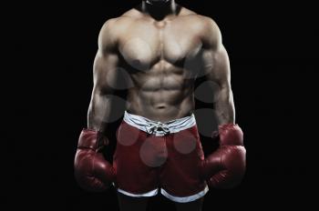 Boxer wearing a glove