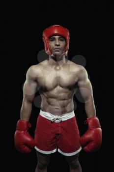 Portrait of a male boxer