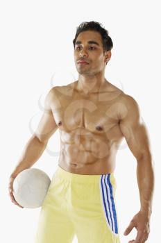Man holding soccer ball