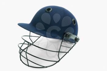 Close-up of a cricket helmet