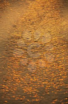 Sunlight reflected on water surface, Goa, India