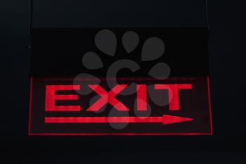 Close-up of an Exit sign