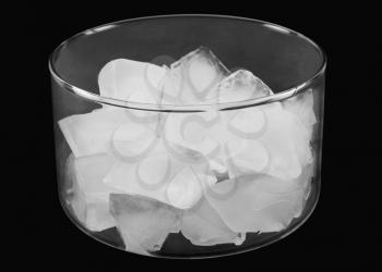Close-up of ice cubes in a bowl