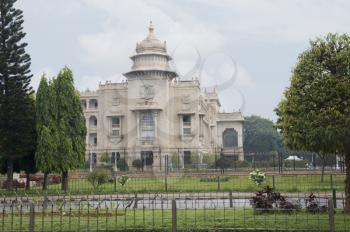 Trees in front of a government building, Vidhana Soudha, Bangalore, Karnataka, India