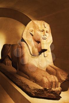 Sphinx statue in a museum, Musee du Louvre, Paris, France