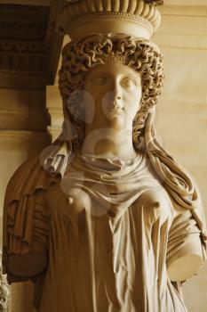 Woman's statue in a museum, Musee du Louvre, Paris, France