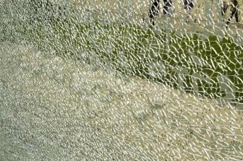 Close-up of a shattered glass