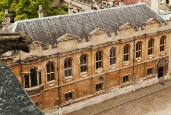 High angle view of a university building, Oxford University, Oxford, Oxfordshire, England