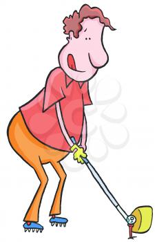 Royalty Free Clipart Image of a Golfer