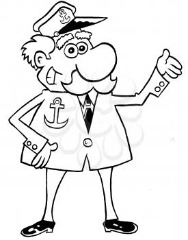 Royalty Free Clipart Image of a Ship's Captain
