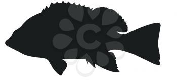 Royalty Free Clipart Image of a Fish Silhouette