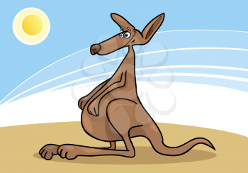 Royalty Free Clipart Image of a Funny Kangaroo
